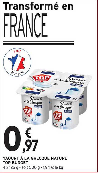 Yaourt à la grecque nature Top Budget