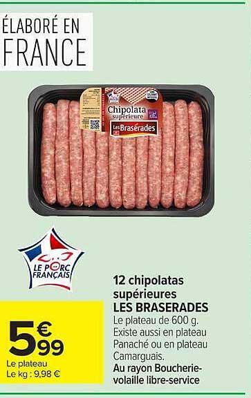 12 chipolatas supérieures LES BRASERADES
