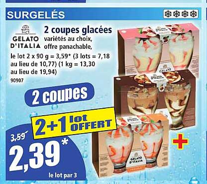 2 coupes glacées