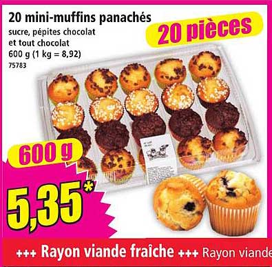 20 mini-muffins panachés