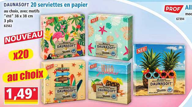 20 serviettes en papier