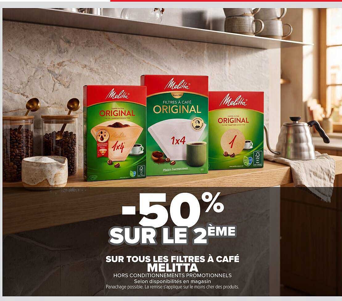 -50% SUR LE 2ÈME SUR TOUS LES FILTRES À CAFÉ MELITTA