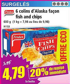 6 colins d’Alaska façon fish and chips
