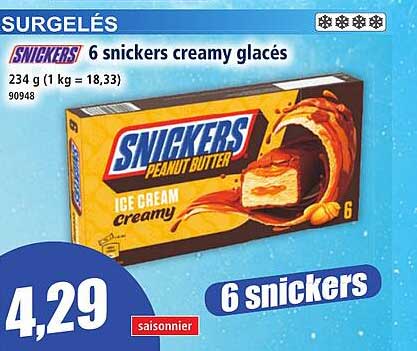 6 snickers creamy glacés