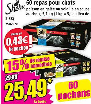 60 repas pour chats