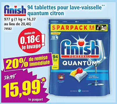 94 tablettes pour lave-vaisselle** quantum citron