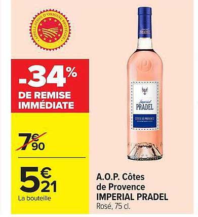 A.O.P. Côtes de Provence IMPERIAL PRADEL Rosé, 75 cl.