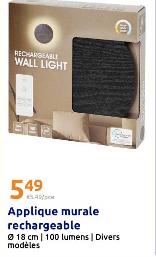 Applique murale rechargeable