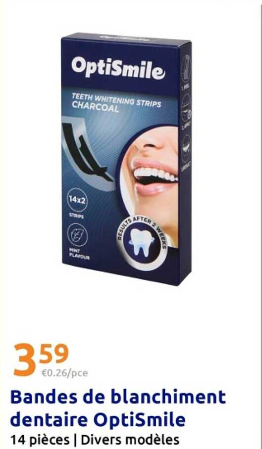 Bandes de blanchiment dentaire OptiSmile