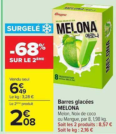 Barres glacées MELONA