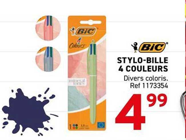 BIC STYLO-BILLE 4 COULEURS Divers coloris. Ref 1173354