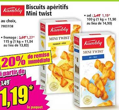 Biscuits apéritifs Mini twist