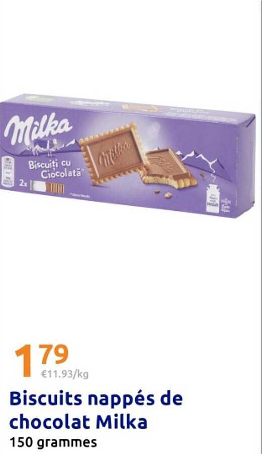 Biscuits nappés de chocolat Milka 150 grammes