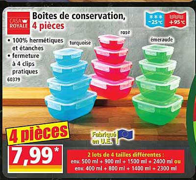 Boîtes de conservation, 4 pièces