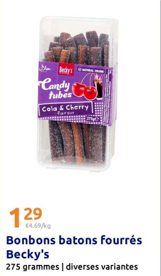 Bonbons batons fourrés Becky's