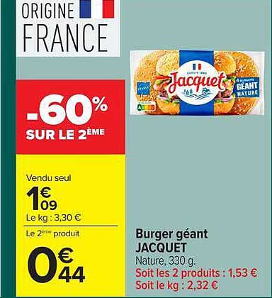 Burger géant JACQUET