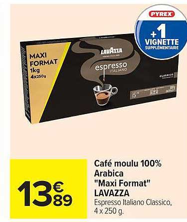Café moulu 100% Arabica "Maxi Format" LAVAZZA