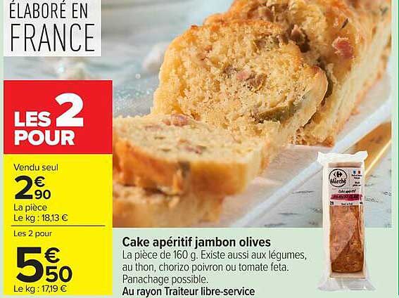 Cake apéritif jambon olives