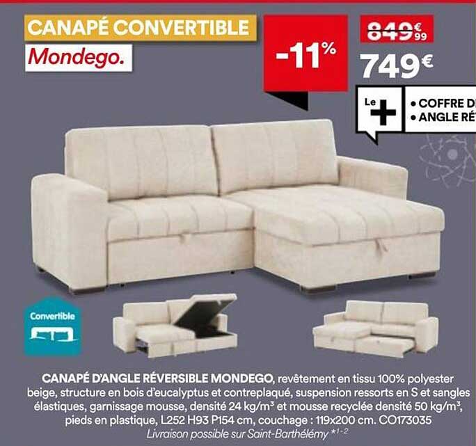CANAPÉ CONVERTIBLE Mondego.