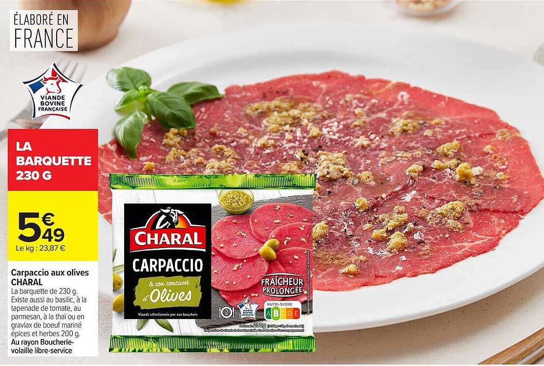 Carpaccio aux olives CHARAL