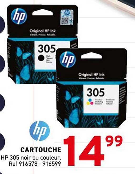 CARTOUCHE HP 305 noir ou couleur. Ref 916578 - 916599