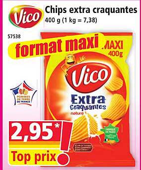 Chips extra craquantes 400 g (1 kg = 7,38)