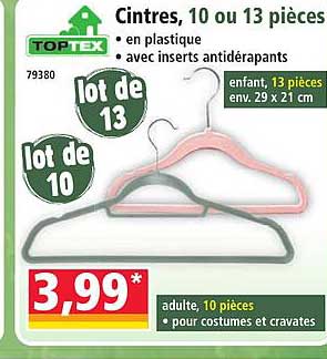 Cintres, 10 ou 13 pièces