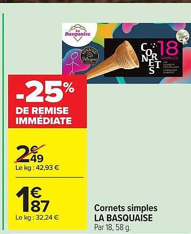 Cornets simples LA BASQUAISE