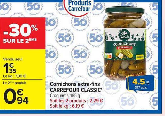 Cornichons extra-fins CARREFOUR CLASSIC'