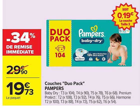 Couches "Duo Pack" PAMPERS