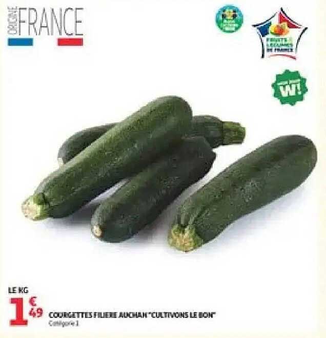 COURGETTES FILIÈRE AUCHAN « CULTIVONS LE BON »