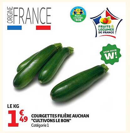 COURGETTES FILIÈRE AUCHAN "CULTIVONS LE BON"