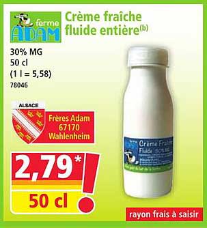 Crème fraîche fluide entière(b)