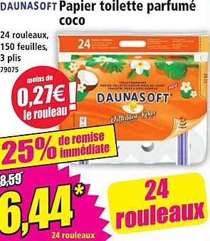 DAUNASOFT Papier toilette parfumé coco