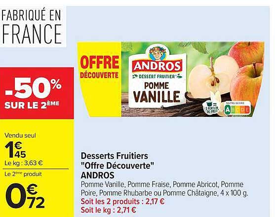 Desserts Fruitiers "Offre Découverte" ANDROS