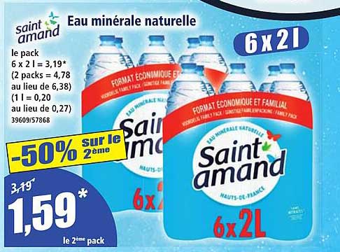 Eau minérale naturelle Saint Amand
