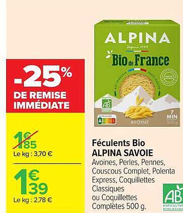 Féculents Bio ALPINA SAVOIE