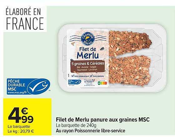 Filet de Merlu paneur aux graines MSC