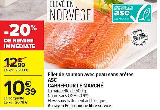 FILET DE SAUMON AVEC PEAU SANS ARÊTES ASC