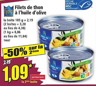 Filets de thon à l'huile d'olive