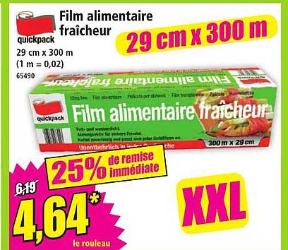 Film alimentaire fraîcheur 29 cm x 300 m
