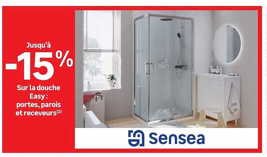 Jusqu'à -15% sur la douche Easy : portes, parois et receveurs