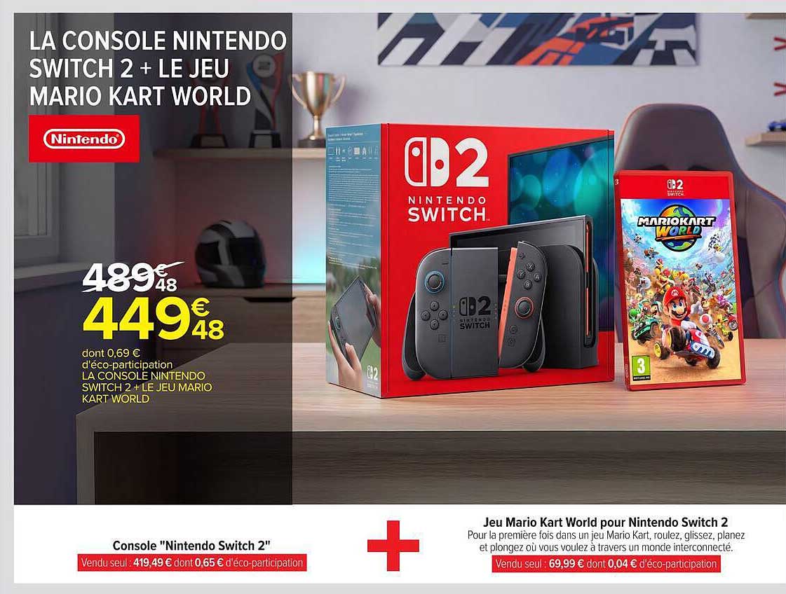 LA CONSOLE NINTENDO SWITCH 2 + LE JEU MARIO KART WORLD