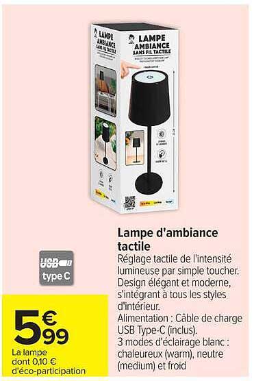 Lampe d'ambiance tactile