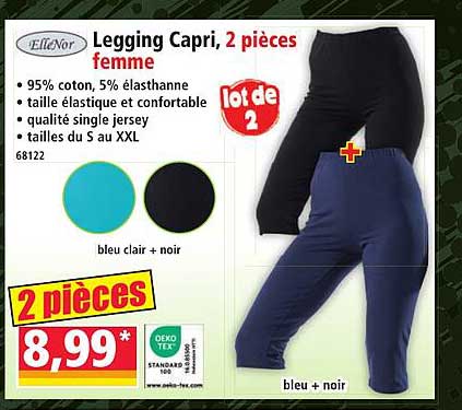 Legging Capri, 2 pièces femme