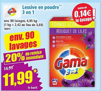 Lessive en poudre** 3 en 1