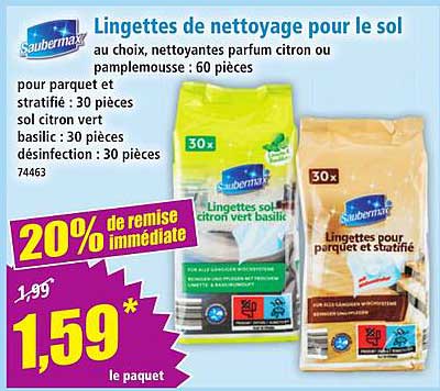 Lingettes de nettoyage pour le sol
