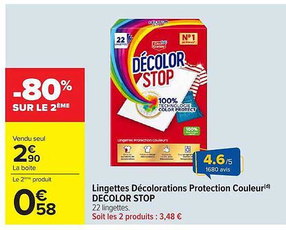 LINGETTES DÉCOLORATIONS PROTECTION COULEUR(d) DECOLOR STOP