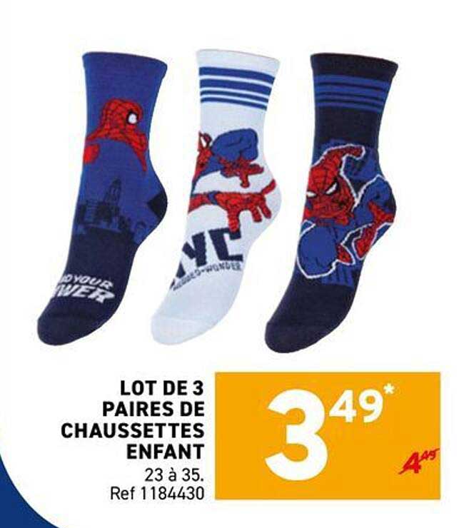 LOT DE 3 PAIRES DE CHAUSSETTES ENFANT