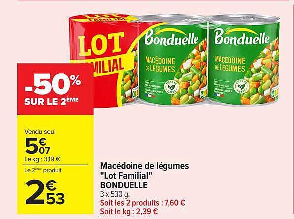 Macedoine de légumes "Lot Familial" BONDUELLE